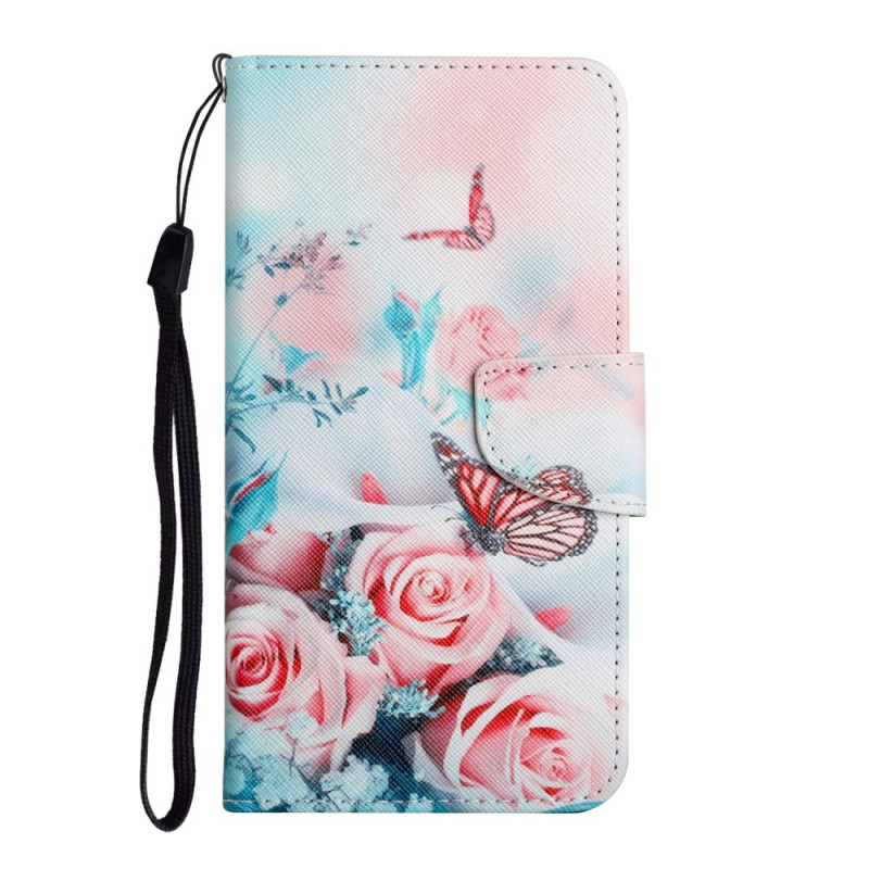 Xiaomi Redmi Note 11 Pro Plus 5G-fodral för blommor och fjärilar