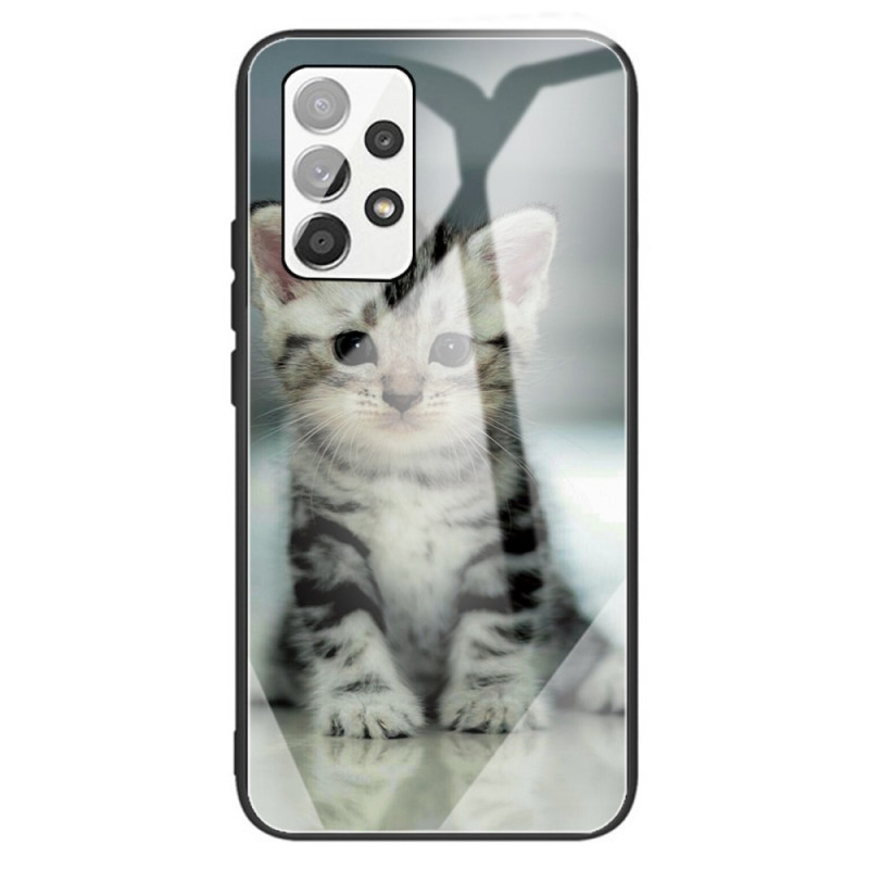 Samsung Galaxy A13 Hårdgjord glasväska Kitten