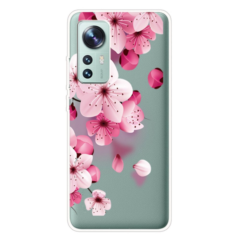 Xiaomi 12 Pro silikonfodral rosa blommor