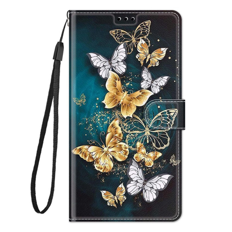 Fodral Samsung Galaxy M53 5G Butterfly Fan med nyckelband