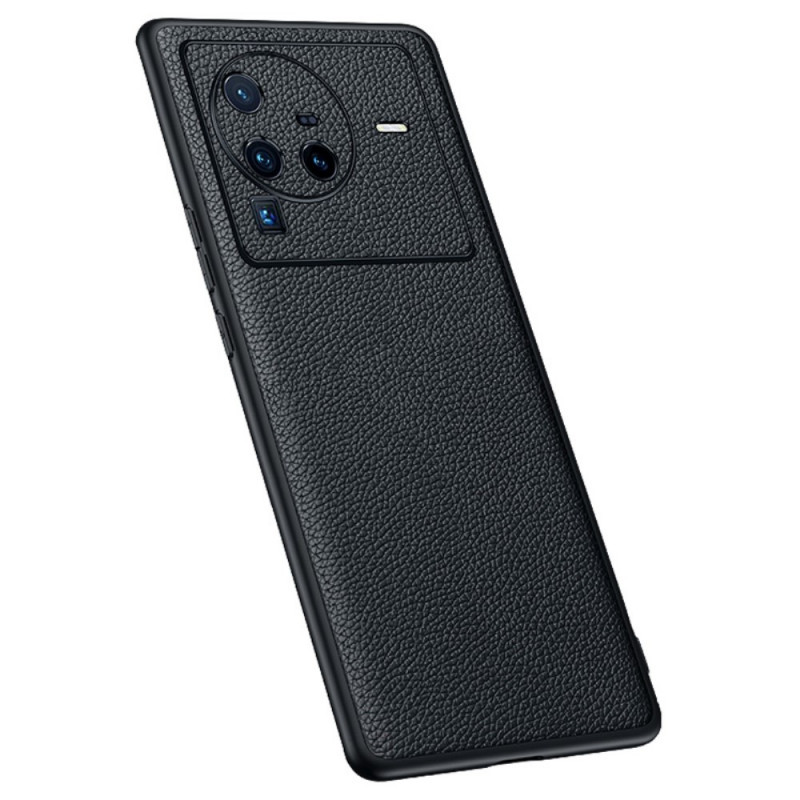 Vivo X80 Pro Case äkta Lychee läder