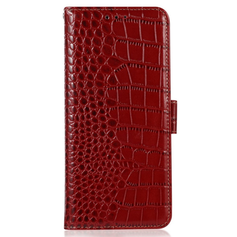 OnePlus NordCE 2 Lite 5G äkta läderväska Crocodile Style RFID