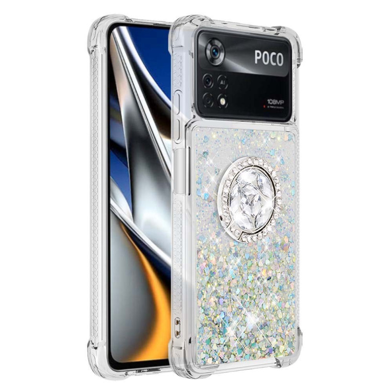 Fodral Poco X4 Pro 5G Glitter med stödring