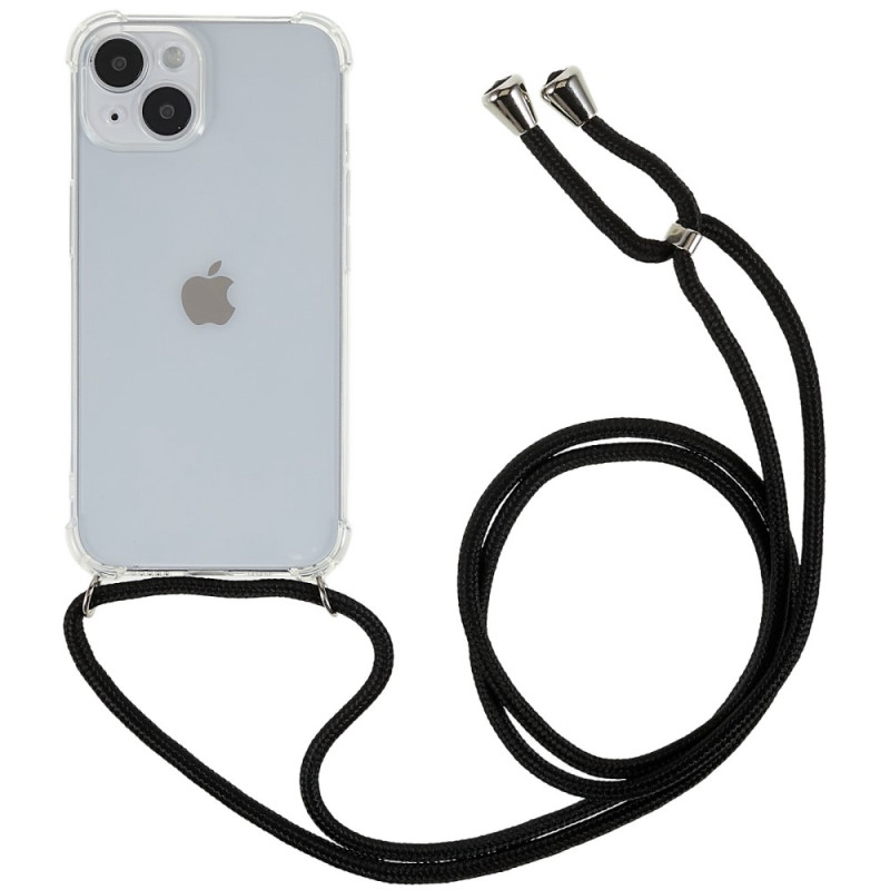 iPhone 14 genomskinligt fodral med nyckelband