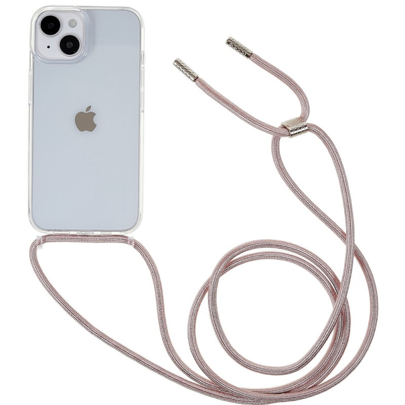 iPhone 14 genomskinligt fodral med färgad sladd
