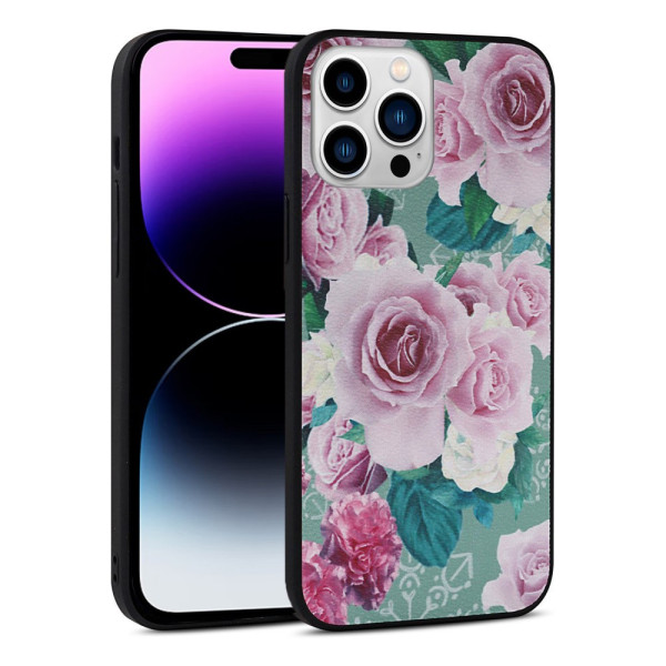 Fodral i konstläder för iPhone 14 Pro Floral