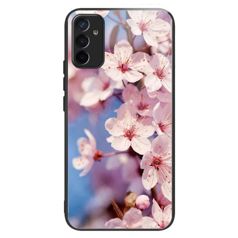 Samsung Galaxy M13 Hårt fodral Härdat glas Blommor
