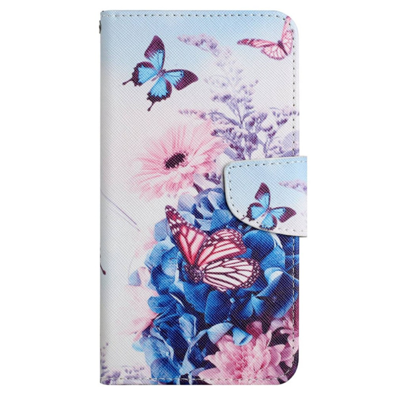 Fodral Xiaomi 12T / 12T Pro Flower Butterflies med rem