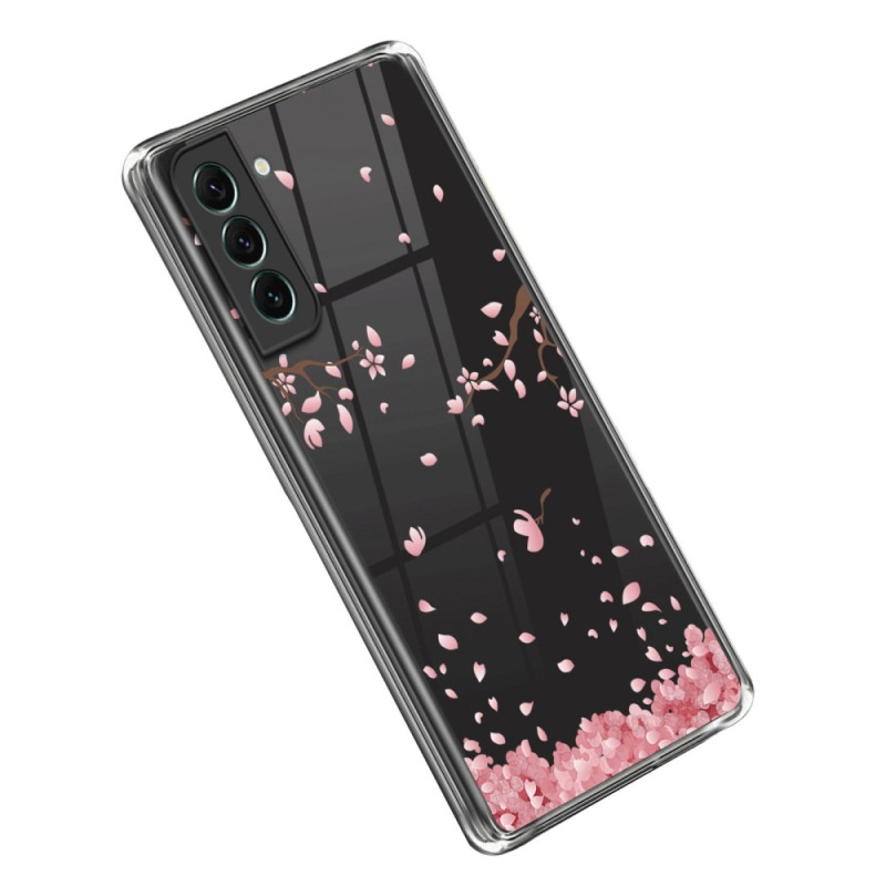 Samsung Galaxy S23 5G Klar Fodral Rosa Blommor