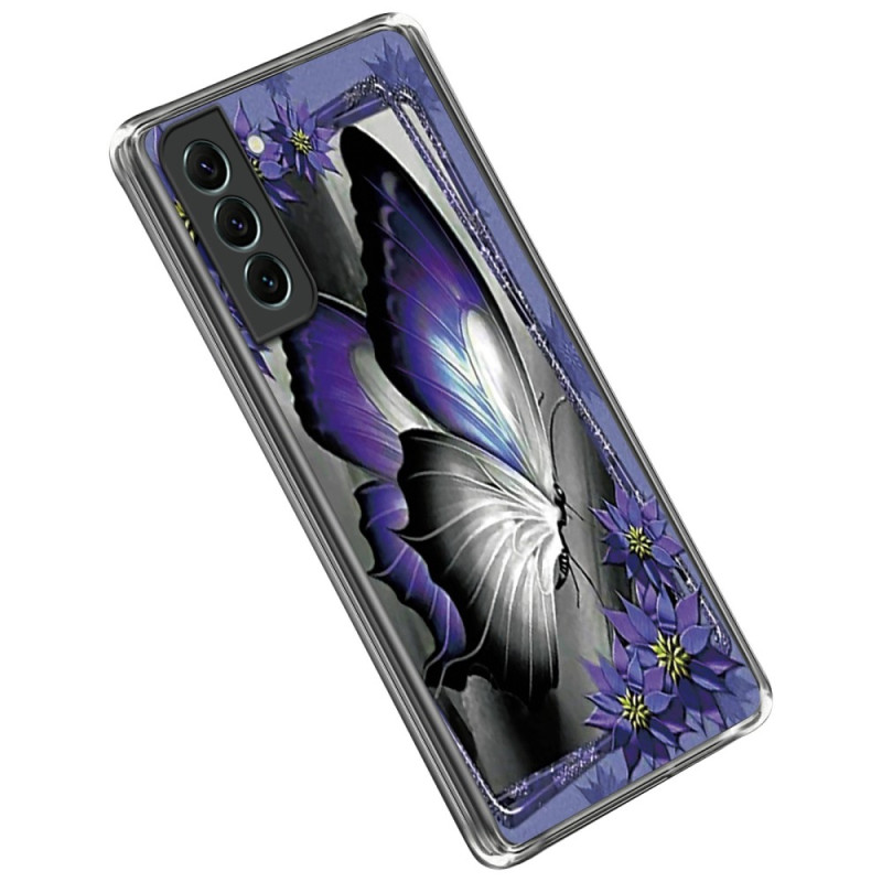 Samsung Galaxy S23 5G Fjärilsfodral Lila