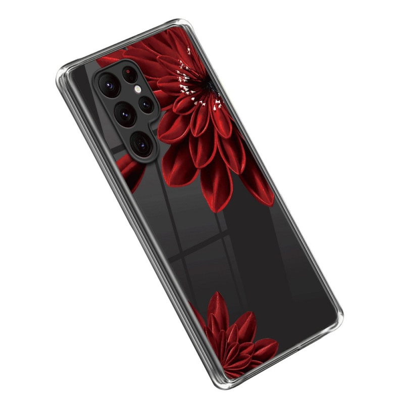 Samsung Galaxy S23 Ultra 5G Fodral Röd Blommor