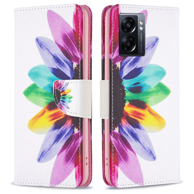 Fodral Oppo A77 5G / A57 5G Akvarellblomma