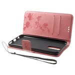 Fodral Huawei Mate 10 Lite Fjärilar och blommor med band