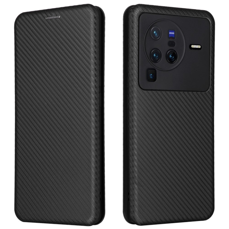 Flip Cover Vivo X80 Pro Kolfiberfärgad