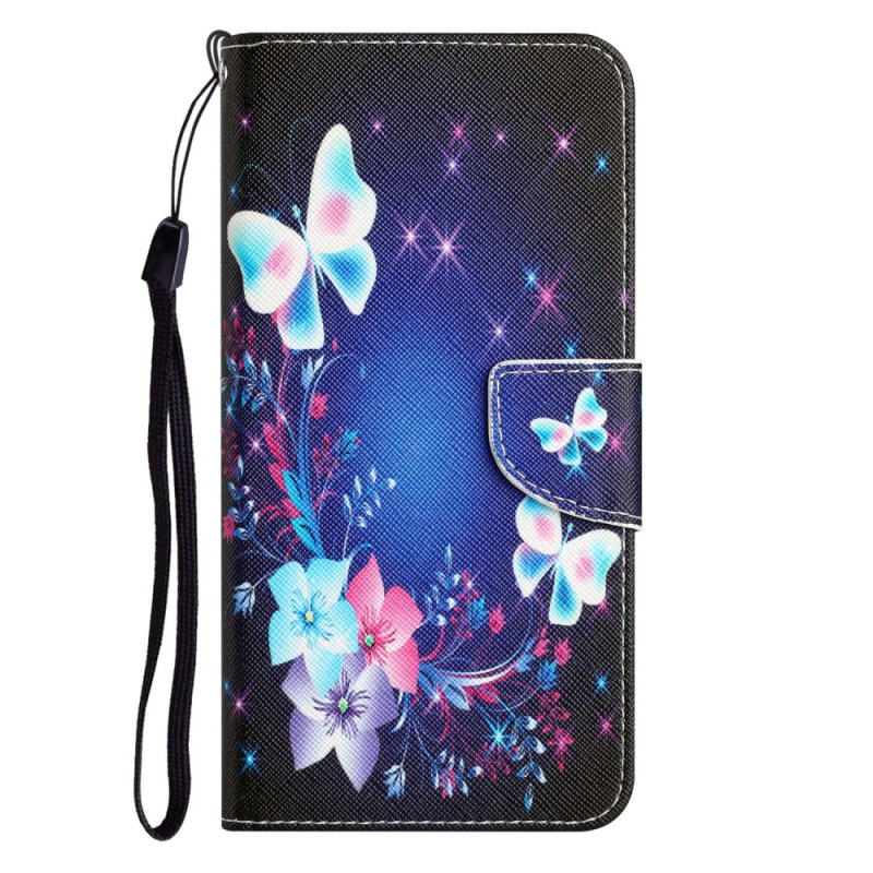 Fodral Samsung Galaxy A14 5G / A14 Fairy Butterflies med rem