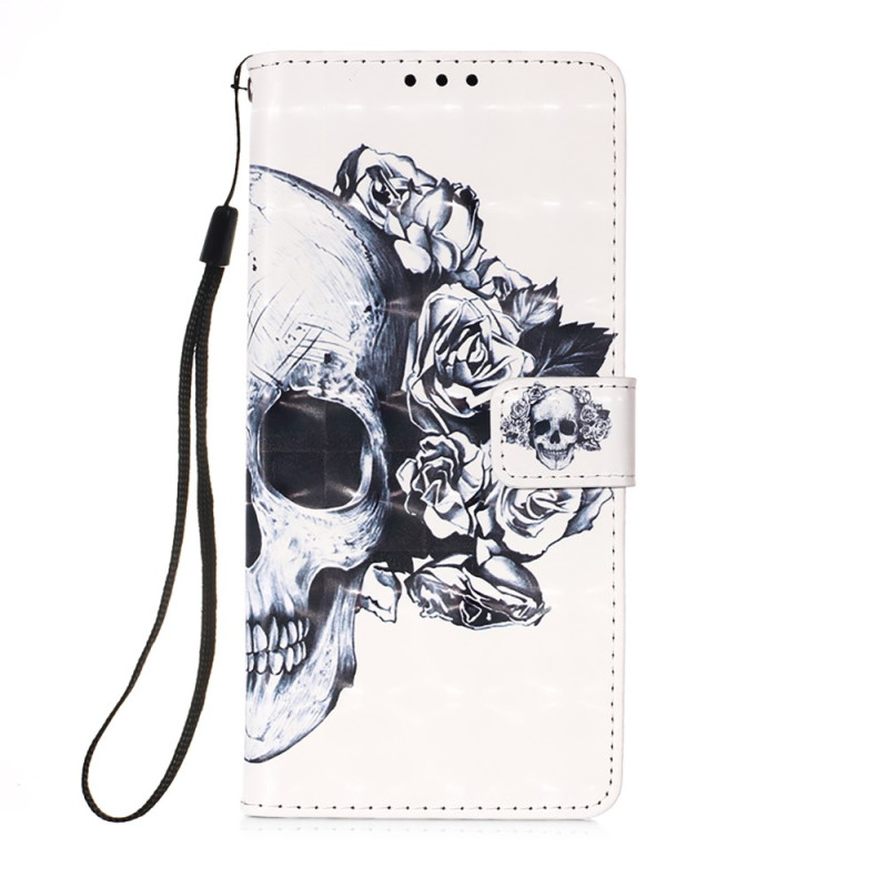 Samsung Galaxy A54 5G Flower Skull Armband Fodral