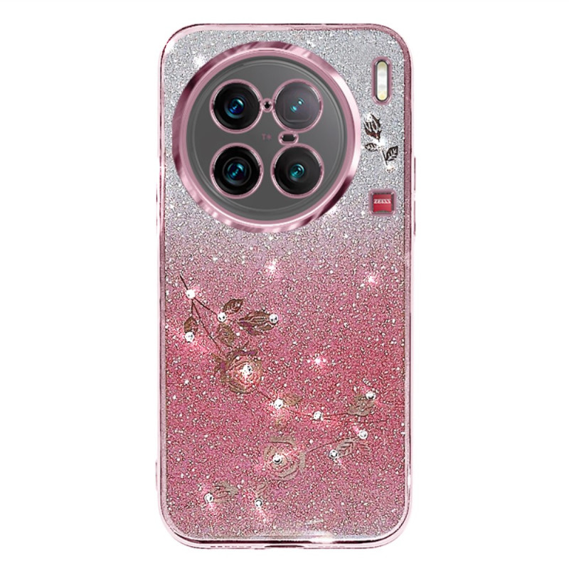 Vivo X90 Pro Rosa Glitter Fodral