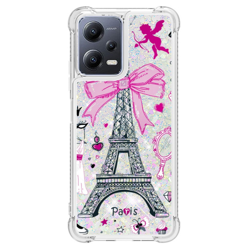 Xiaomi Redmi Note 12/Poco X5 5G Glitter Fodral Eiffeltornet