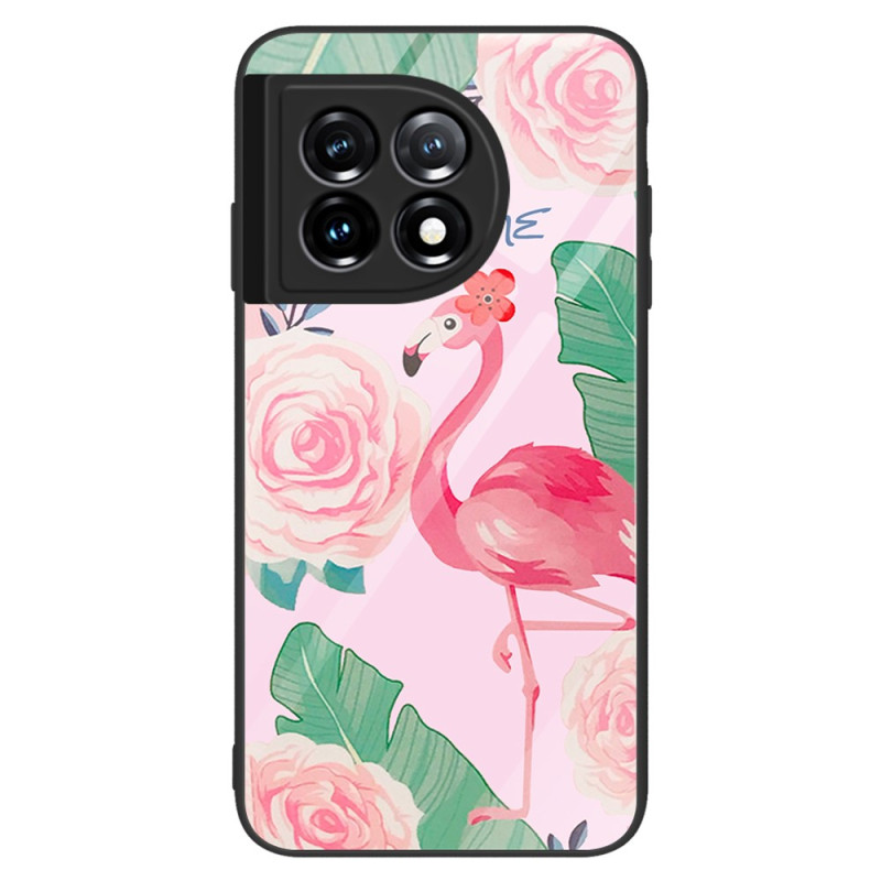 OnePlus 11 5G skal av härdat glas rosa flamingo