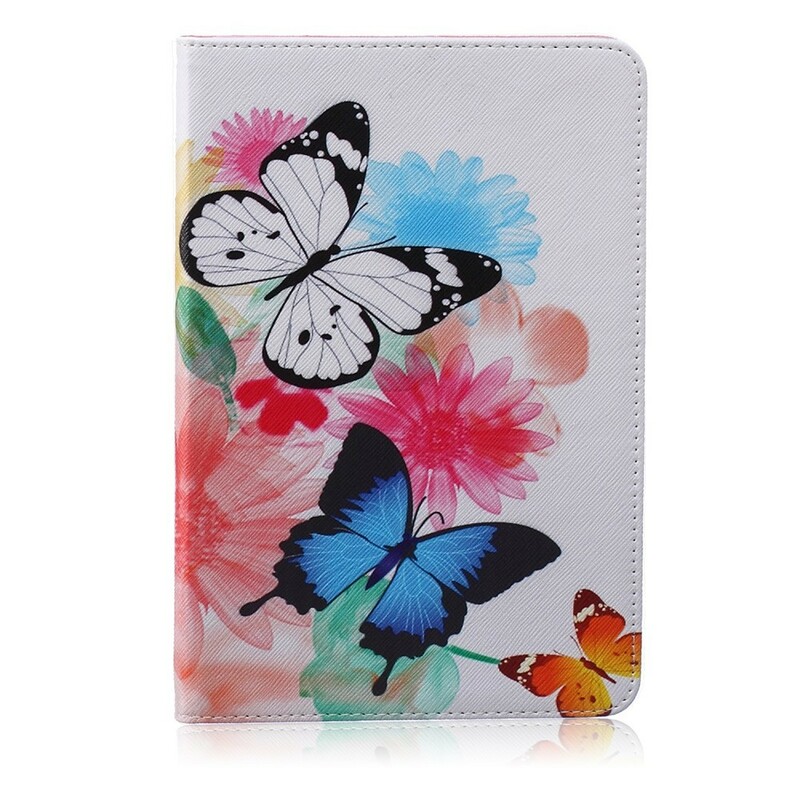 iPad Mini 3 / 2 / 1 fodral målade fjärilar och blommor