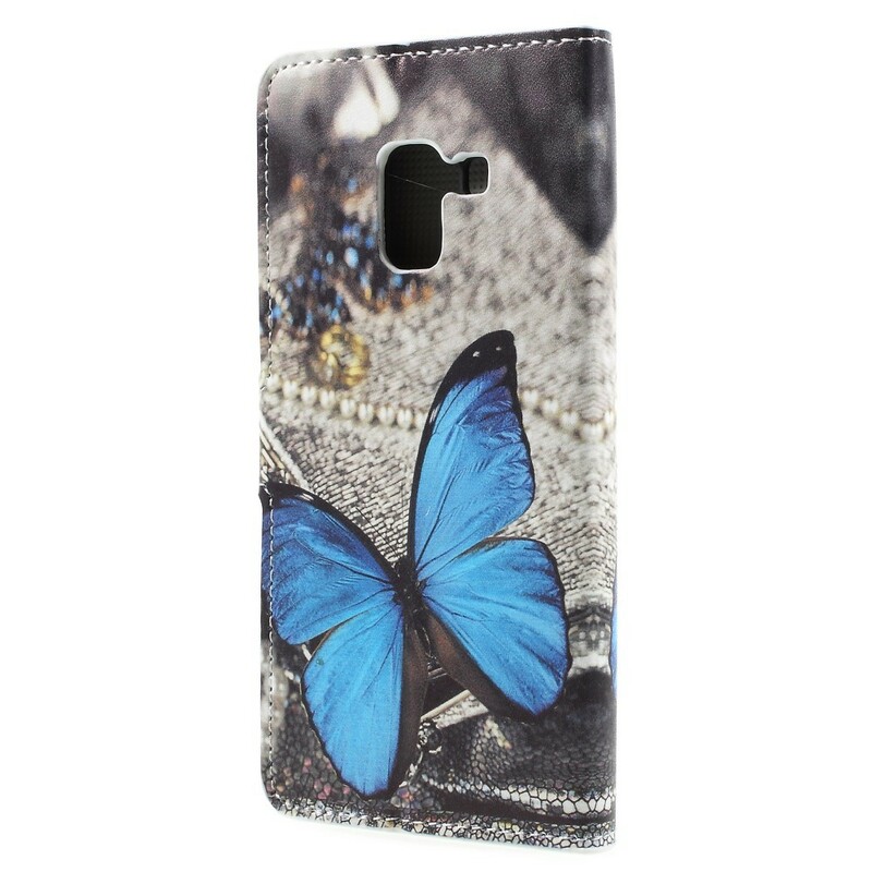 Samsung Galaxy A8 fodral 2018 Butterfly Blue