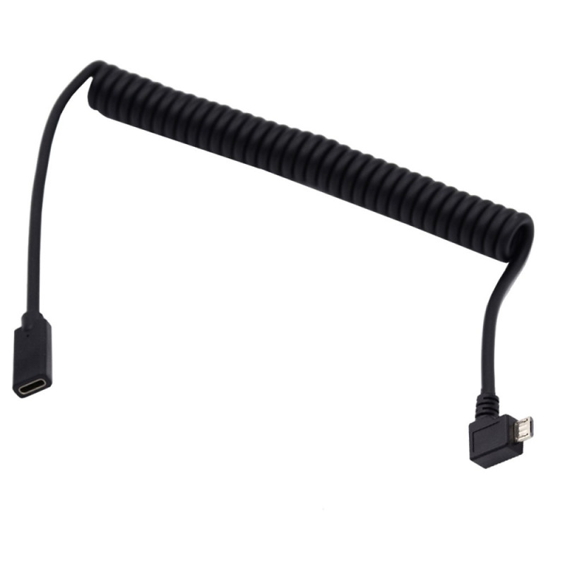 Förlängbar USB-C-kabel från hona till Micro USB-hane
