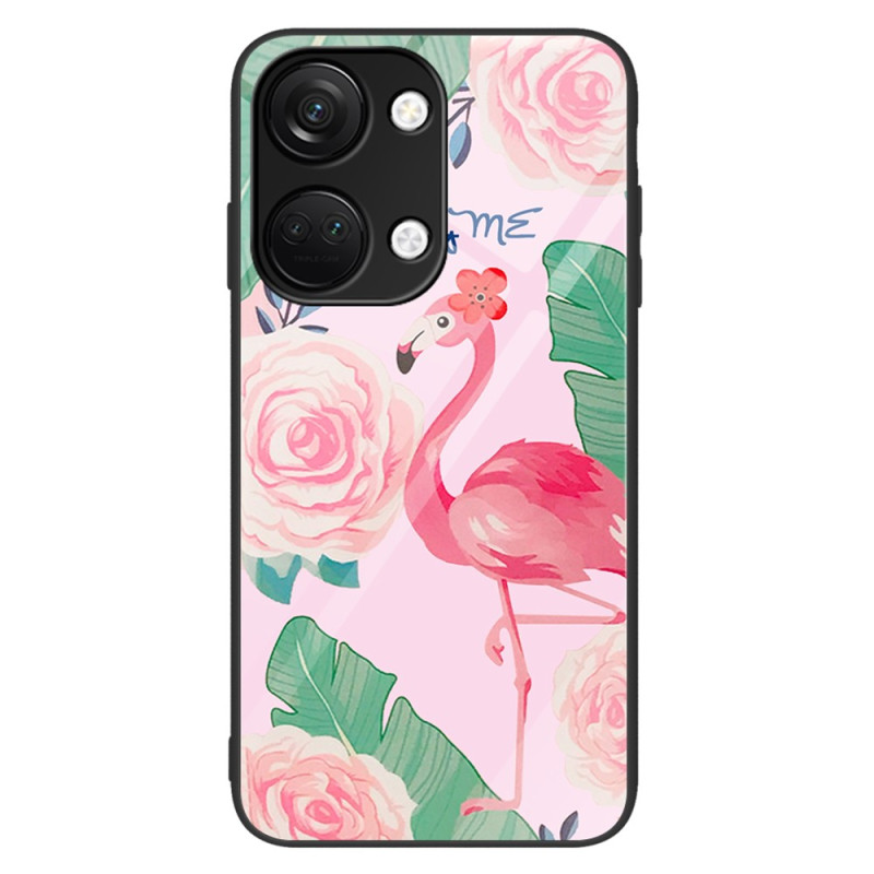 OnePlus Nord 3 5G skal med härdat glas och rosa flamingo