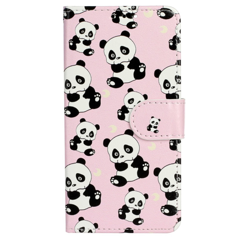 Fodral till iPhone 15 Little Pandas med nyckelband