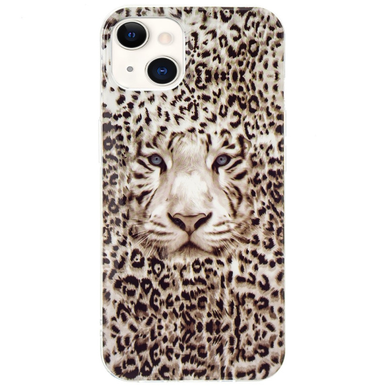 Leopard fluorescerande iPhone 15 Plus fodral