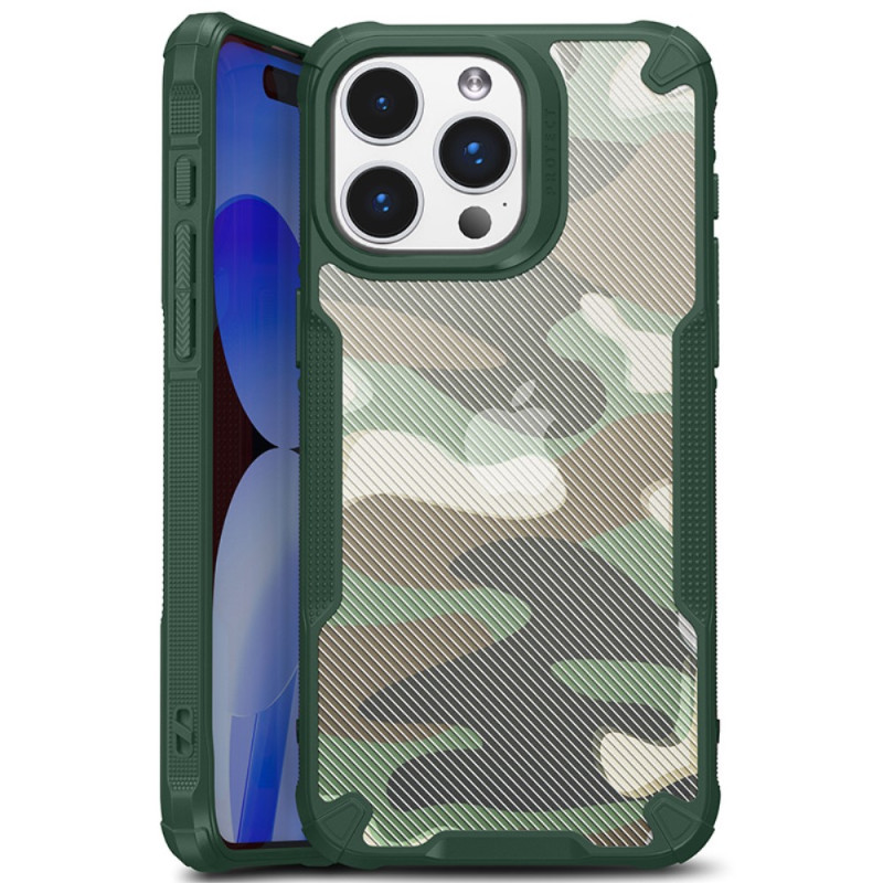 Förstärkt iPhone 15 Plus-fodral i kamouflagemönster