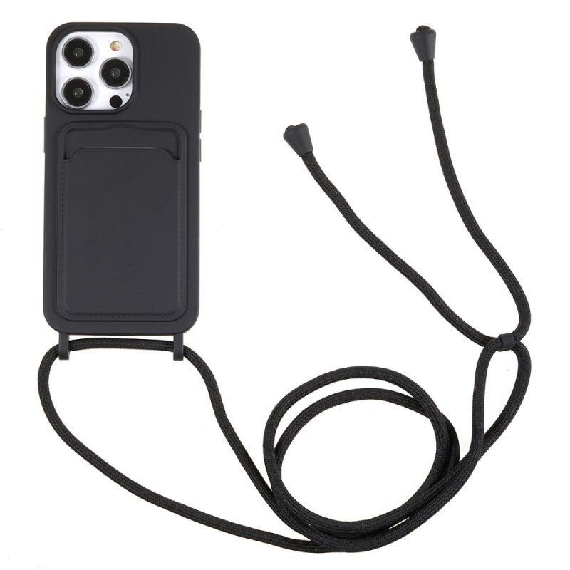 iPhone 15 Pro fodral med dragsko och korthållare