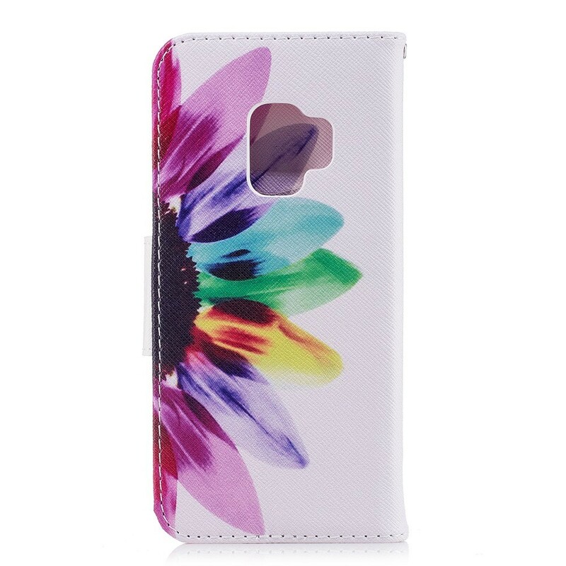 Samsung Galaxy S9 Väska med akvarellblomma