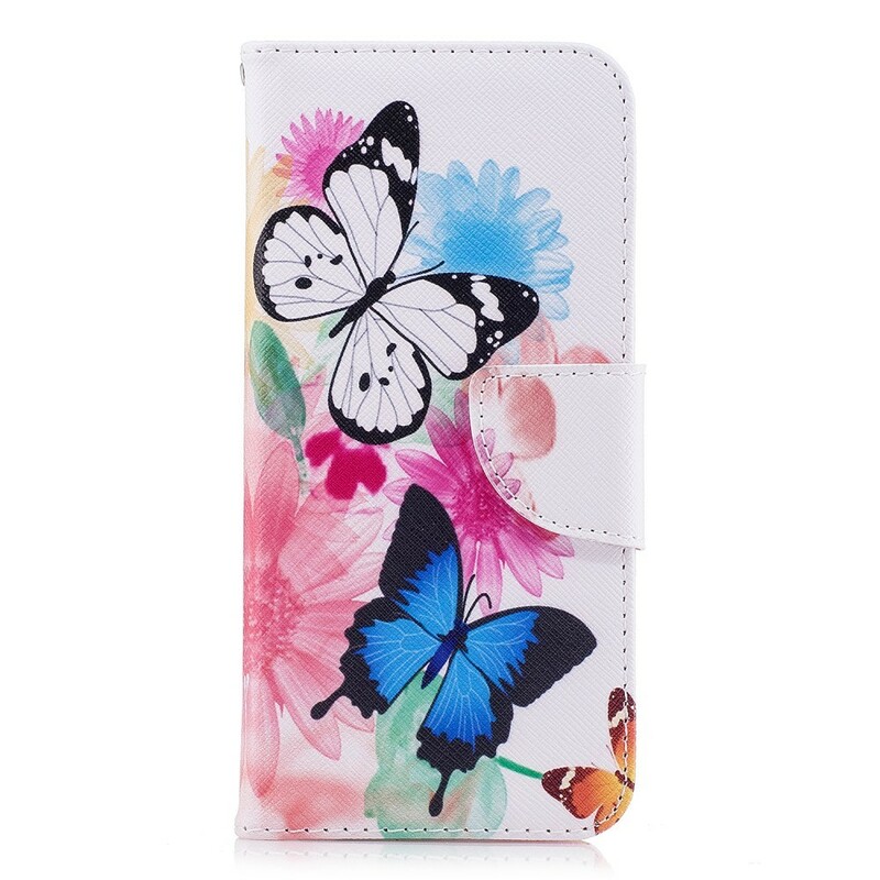 Samsung Galaxy S9 fodral med målade fjärilar och blommor