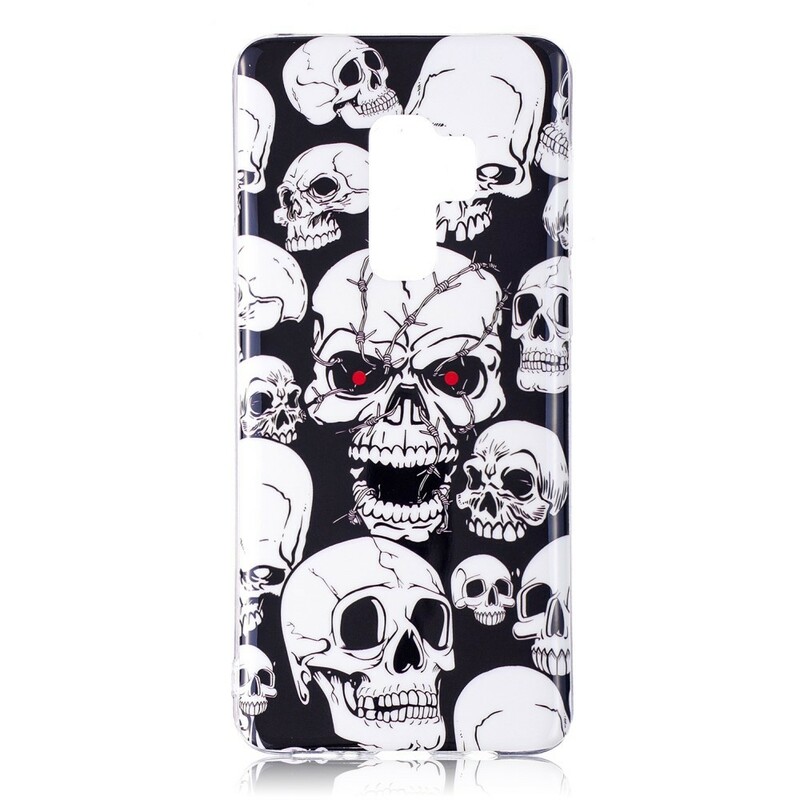 Samsung Galaxy S9 Försiktighet Skulls Fluorescent Case