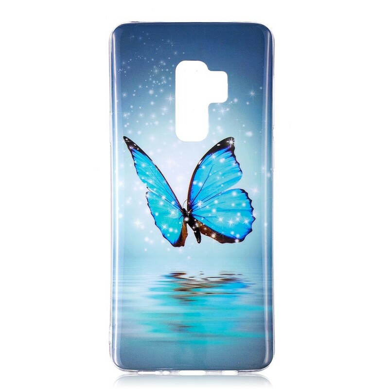 Samsung Galaxy S9 Butterfly SkalBlå Fluorescent