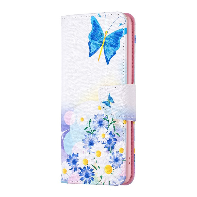 Moto G14 skal med fjärils- och blomdesign