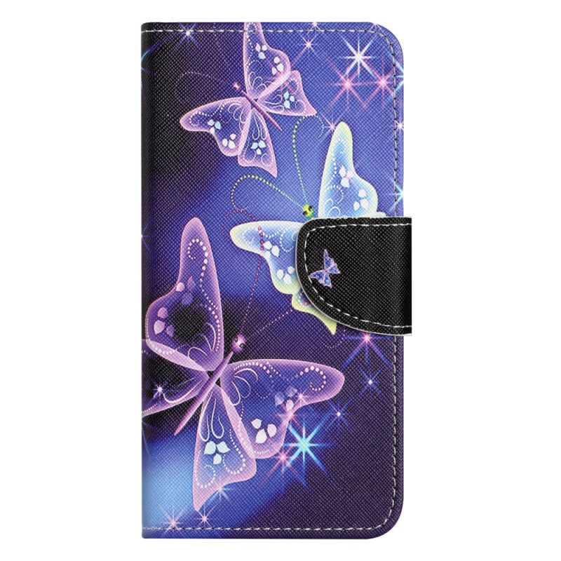 Samsung Galaxy S24 5G Sparkling Butterflies Armband Fodral