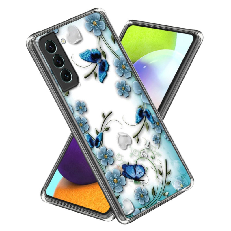 Samsung Galaxy S24 5G Fodral Fjärilar och blommor