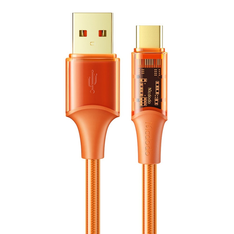 Genomskinlig
 USB till typ-C 6A Amber Series 1,8 m laddningskabel med datasladd MCDODO