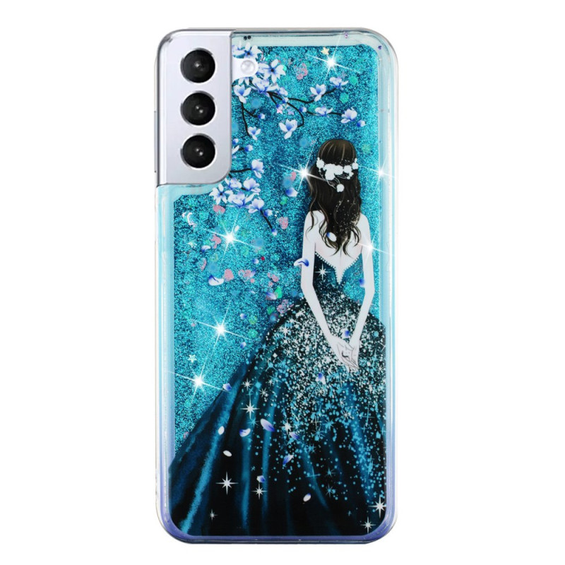 Samsung Galaxy S24 Plus 5G Liquid Glitter Fodral Girl Blå