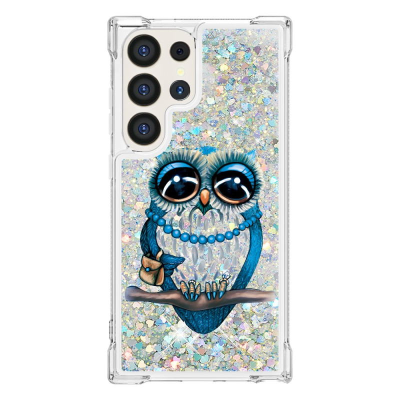 Samsung Galaxy S24 Ultra 5G Glitter Owl Fodral