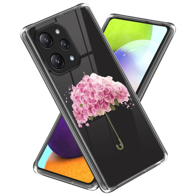 Xiaomi Redmi 12 5G / Poco M6 Pro 5G Paraplyfodral med blomma