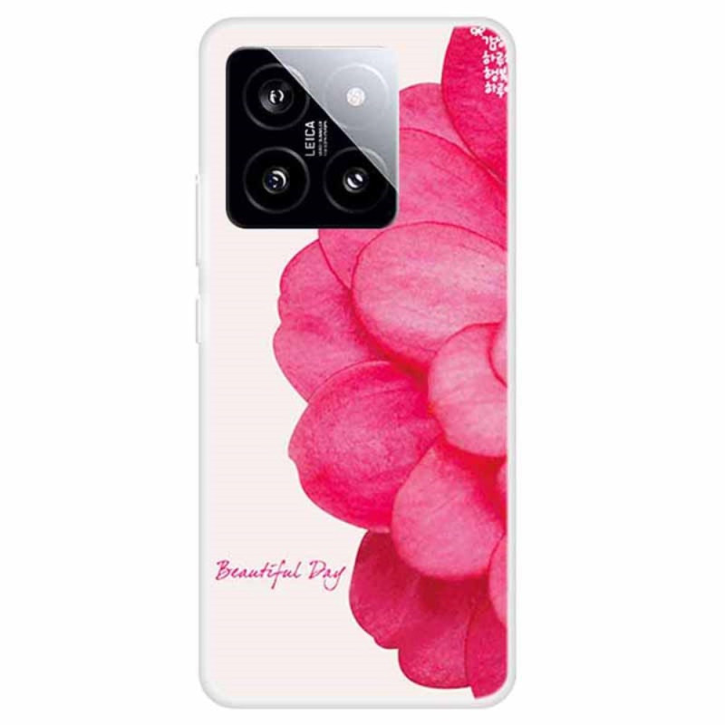 Xiaomi 14 Rosa blommigt fodral