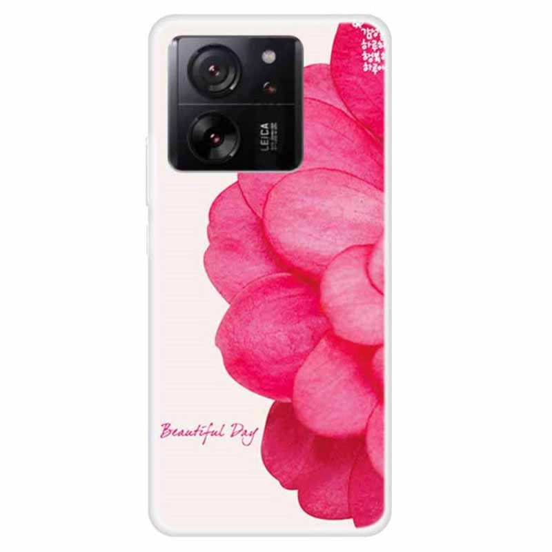 Xiaomi 13T / 13T Pro rosa blommigt fodral