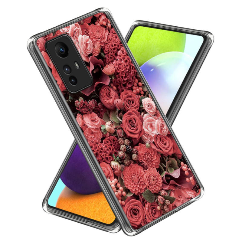 Xiaomi Redmi Note 12S Fodral Röda Blommor