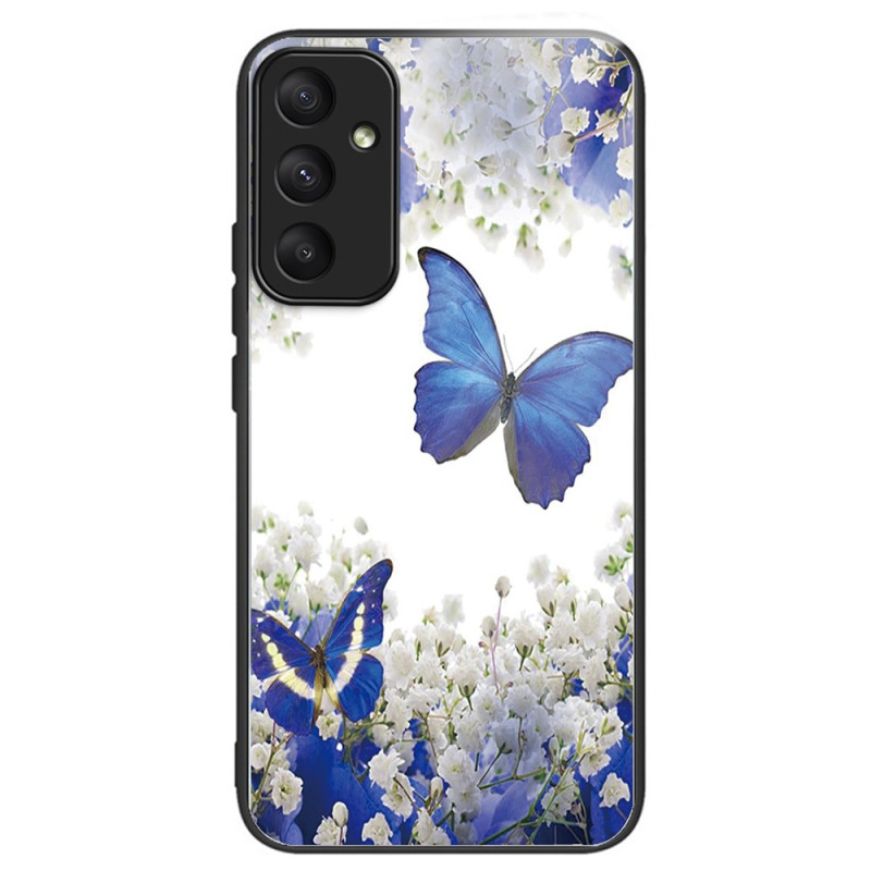 Samsung Galaxy A55 5G Härdat glasfodral Blå fjärilar