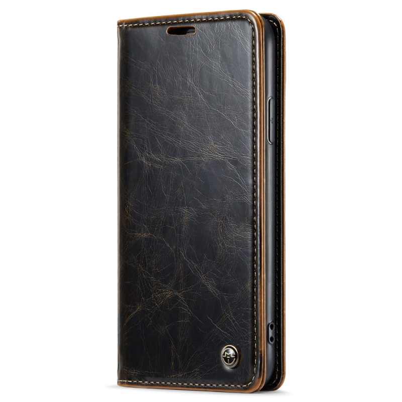 Flip Cover iPhone XR Simili Cuir Ciré CASEME