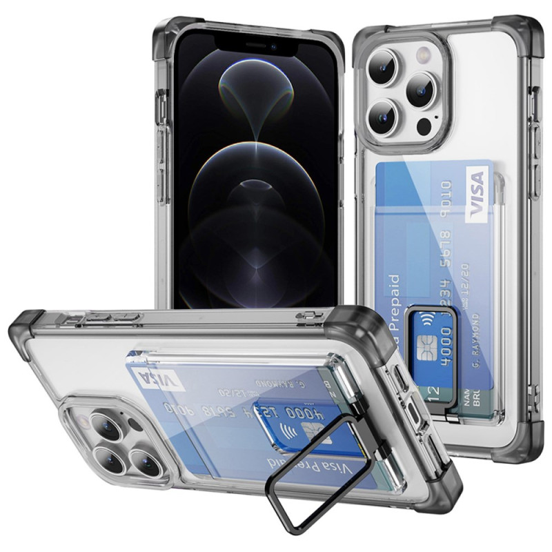Genomskinlig
 iPhone 12 / 12 Pro fodral med korthållare och stativ