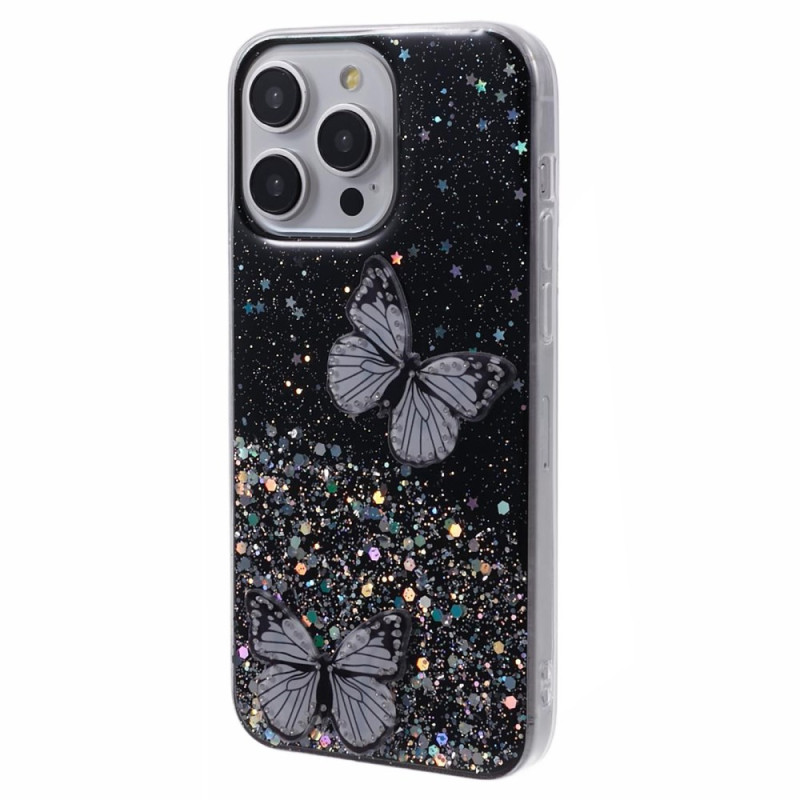 Fodral iPhone 12 / 12 Pro Glitter fjärilar