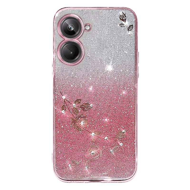 Fodral Realme C33 / C33 2023 Blommor och strass KADEM